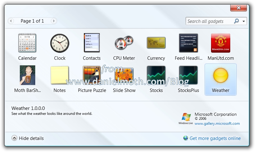 How to write a vista gadget